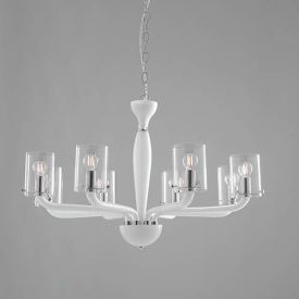 LUCE DESIGN Suspension E14 Aurora 230V 190x79,2x48cm blanc - I-AURORA-8 BCO