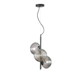 LUCE DESIGN Suspension E27 Ripple 230V Ø32,5x165cm noir - I-RIPPLE-S3-NER