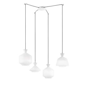 LUCE DESIGN Suspension E27 Sugar 230V 120x20x20cm blanc noir - I-SUGAR-S4-CN