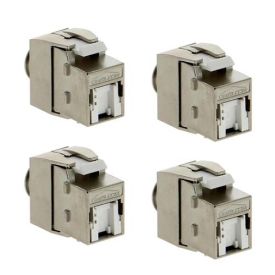 IKEPE Lot de 4 connecteurs RJ45 Categorie 6a STP femelle Grade 3TV 