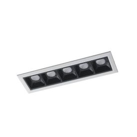 INTEC Spot encastrable LED Sinkro 230V 5x2W 1130lm 4000K 4,5x14,7x4,9cm noir - INC-SINKRO-10M