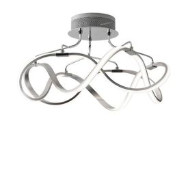 LUCE DESIGN Plafonnier LED Flight 230V 28,8W 2590lm 4000K Ø55x55cm nickel - LED-FLIGHT-PL55