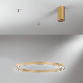 LUCE DESIGN Suspension LED Hoop 230V 30W 4500lm CCT Ø60x150cm or - LED-HOOP-S60-ORO