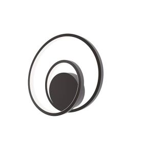 LUCE DESIGN Applique LED Lieve 230V 15W 2720lm CCT Ø30x30cm noir - LED-LIEVE-AP-NER