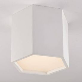 INTEC Plafonnier LED Vortex 230V 12W 1310lm CCT 20x20x15cm en plâtre blanc - LED-VORTEX-PL1