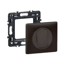 Bouton poussoir graphite complet Legrand Céliane avec support de fixation