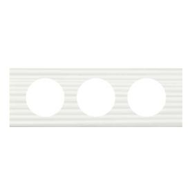 LEGRAND Céliane Plaque Matières 3 postes Corian cannelé - 069013