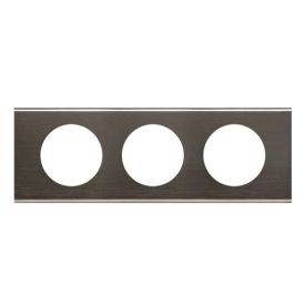 LEGRAND Céliane Plaque Matières 3 postes Black nickel - 069033