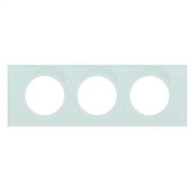 LEGRAND Céliane Plaque Matières 3 postes Verre kaolin - 069313