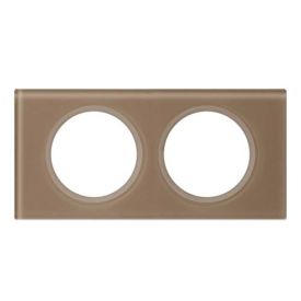 LEGRAND Céliane Plaque Matières 2 postes Verre moka - 069462