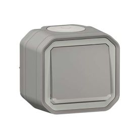 LEGRAND Plexo Bouton poussoir à voyant lumineux saillie complet étanche gris IP55 - 069722L