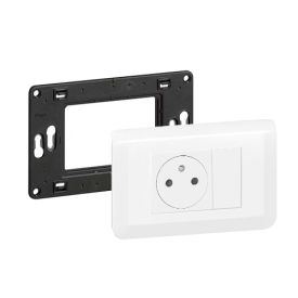 LEGRAND Mosaic Interrupteur va et vient + prise de courant étroit saillie complet blanc