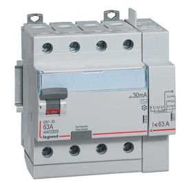 LEGRAND DX3 Interrupteur différentiel tétrapolaire 63A 30mA type AC auto 5 modules 400V - 411653