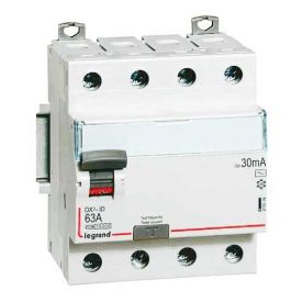 LEGRAND DX3 Interrupteur différentiel tétrapolaire 63A 30mA type A 4 modules 400V - 411676