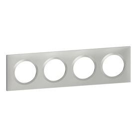 LEGRAND Dooxie Plaque quadruple aluminium - 600854