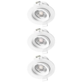 MIIDEX Lot de 3 spot LED encastrables CARAT orientables230V 3x5W 380lm 4000K 90mm blanc - 763618