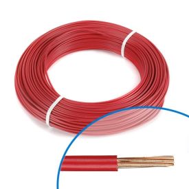 Fil électrique rigide HO7VR 6² rouge - Couronne de 100m