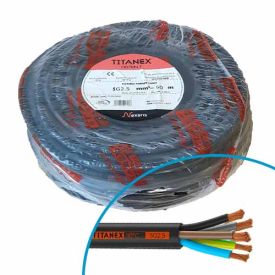 Câble électrique H07RNF 5G2.5² N/M/G/B/VJ NEXANS Titanex - Couronne de 50m
