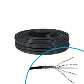 Câble RJ45 informatique extérieur catégorie 6 F/UTP 4P 350Mhz EASYLINK - Couronne de 50m