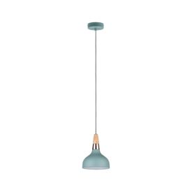 suspension Paulmann Neordic Juna vert satiné, bois et métal