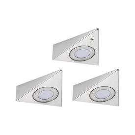 PAULMANN Eclairage LED sous meuble à détection TRIAS 3x2,7W 3x185lm 3000K acier brossé - 92125