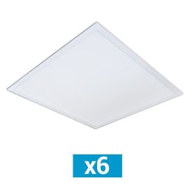 Lot de 6 dalles LED 36W 3750lm 4000K UGR