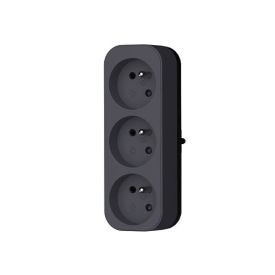 QUARX Multiprise murale Triplite 3 prises 2P+T 16A anthracite - 7238