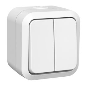 QUARX Aquapro Interrupteur double étanche complet blanc IP55 - 9668
