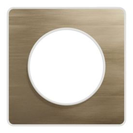 SCHNEIDER Odace Touch Plaque simple bronze brossé avec liseré blanc - S520802L