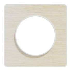 SCHNEIDER Odace Touch Plaque simple bois nordique avec liseré blanc - S520802M