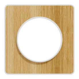 SCHNEIDER Odace Touch Plaque simple bois naturel avec liseré blanc - S520802N