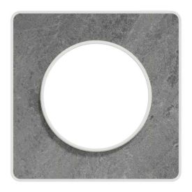 SCHNEIDER Odace Touch Plaque simple pierre galet avec liseré blanc - S520802U
