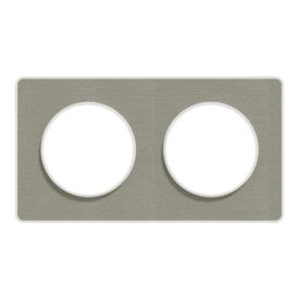 SCHNEIDER Odace Touch Plaque double Kvadrat perle avec liseré blanc - S520804KG