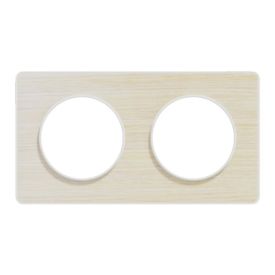 SCHNEIDER Odace Touch Plaque double bois nordique avec liseré blanc - S520804M