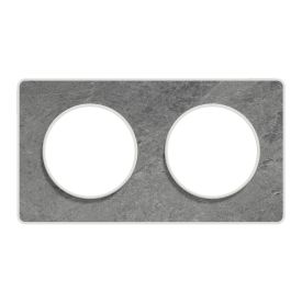 SCHNEIDER Odace Touch Plaque double pierre galet avec liseré blanc - S520804U