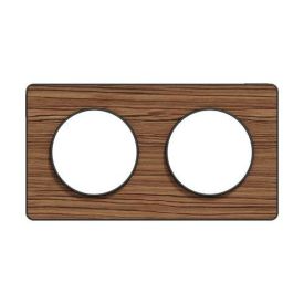 SCHNEIDER Odace Touch Plaque double bois zebrano avec liseré anthracite - S540804P4