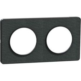 SCHNEIDER Odace Touch Plaque double Kvadrat ombre avec liseré anthracite - S540804KB