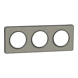 SCHNEIDER Odace Touch Plaque triple  Kvadrat perle avec liseré anthracite - S540806KG