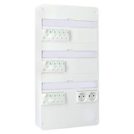 SCHNEIDER Resi9 XE Tableau électrique pré-câblé auto 3 rangées 3ID 40A 10 disjoncteurs 2 prises modulaires