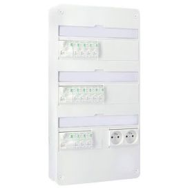 SCHNEIDER Resi9 XE Tableau électrique pré-câblé auto 3 rangées 3ID 63A 12 disjoncteurs 2 prises modulaires