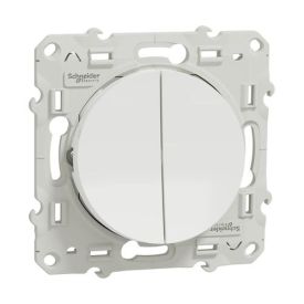 SCHNEIDER Odace Interrupteur double va et vient avec griffes blanc - S525214