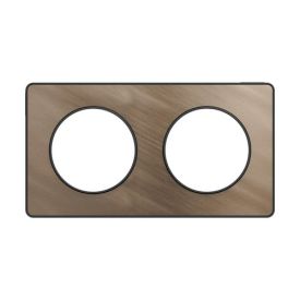 SCHNEIDER Odace Touch Plaque double bronze brossé avec liseré anthracite - S540804L