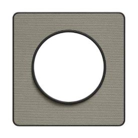 plaque 1 poste Schneider Odace Touch finition Kvadrat perle avec liseré anthracite - vue de face