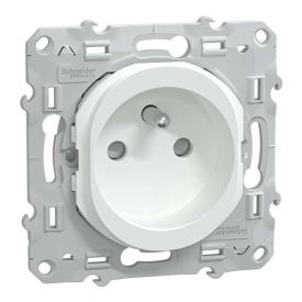 Prise de courant SCHNEIDER Ovalis 2P+T blanc 