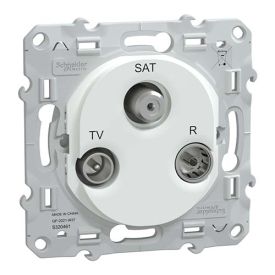 SCHNEIDER Ovalis Prise TV / FM / SAT blanc - S320461