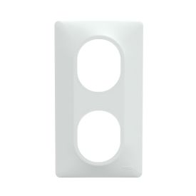 Plaque de finition double au coloris blanc