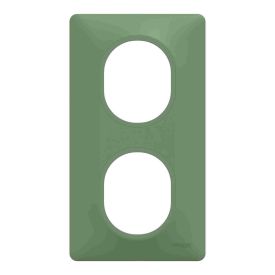 SCHNEIDER Ovalis Plaque double vertical vert forêt - S320724B
