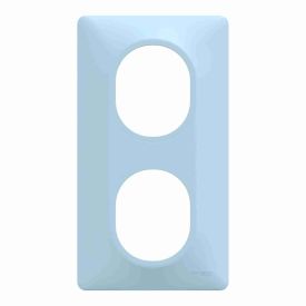 SCHNEIDER Ovalis Plaque double vertical bleu azurin - S320724C