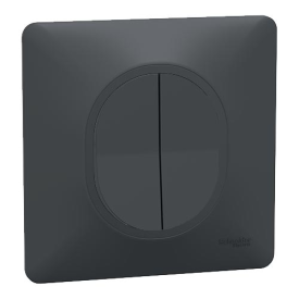 SCHNEIDER Ovalis Interrupteur double va et vient complet anthracite