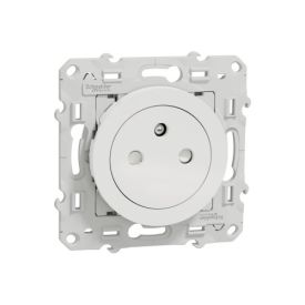 SCHNEIDER Odace Prise de courant 2P+T affleurante blanc - S520052